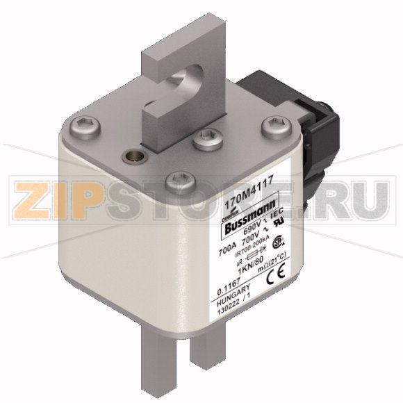 Предохранитель, 700 A, AC 690 В, 200 кА, DIN 1, 53x69x108 мм, aR, DIN, IEC Eaton FUSE 700A 690V 