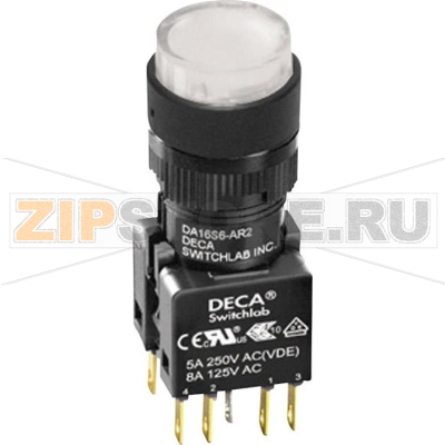 Кнопка 250 В/AC, 5 А, 1 x выкл/вкл, без фиксации, IP65, 1 шт DECA ADA16S6-MR1-B2KW 