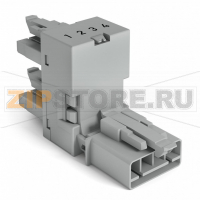 h-distribution connector; 4-pole; Cod. B; 1 input; 2 outputs; outputs on one side; 3 locking levers; for flying leads; pink Wago 890-1783