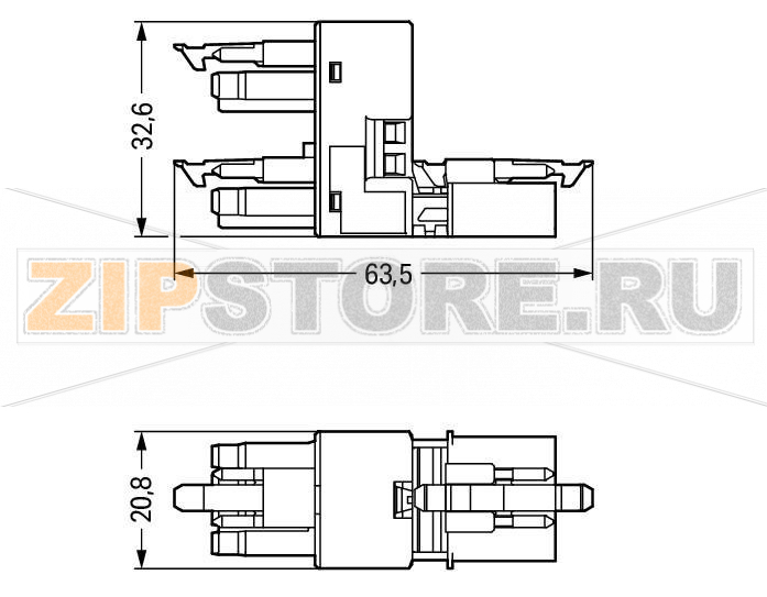 h-distribution connector; 4-pole; Cod. B; 1 input; 2 outputs; outputs on one side; 3 locking levers; for flying leads; pink Wago 890-1783 Protected against mismating and maintenance-freeLow profile with 4.4 mm pole spacingComponents can be clearly printed on and color-coded to meet custom requirements....