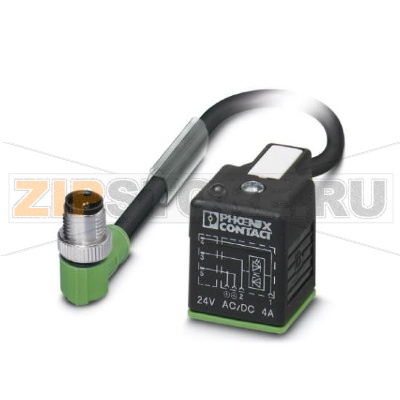 Кабель для датчика / исполнительного элемента Phoenix Contact SAC-3P-MR/15,0-PUR/A-1L-S SCO 3-полюсн., PUR/ПВХ, черный RAL 9005, Штекеры угловой M12-SPEEDCON, А-кодирование, к Штекер типа А для электромагнитного клапана, с помощью 1 светодиод, подключение с помощью Диод Зенера, Длина кабеля: 15 м.Минимальный заказ: 50 шт.Упаковка: 5 шт.