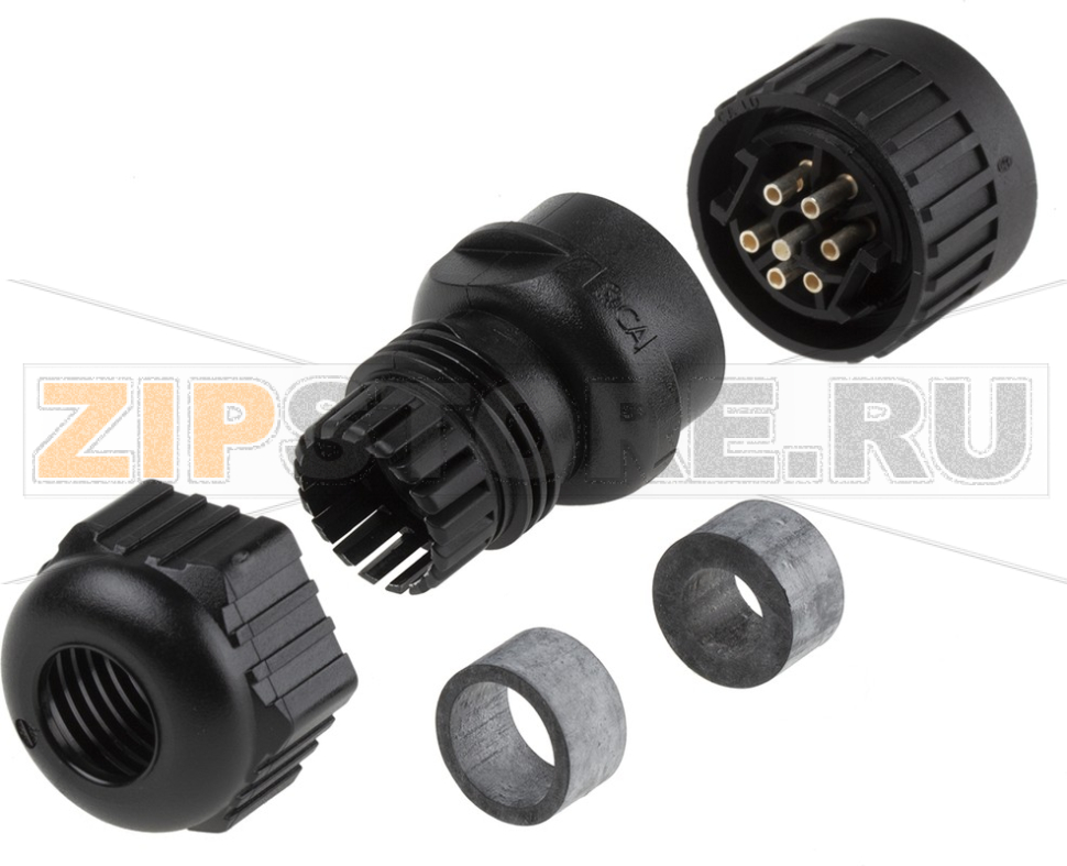 Разъем круглый 10 А, 250 В, 6+PE, IP67, 7 контактов Hirschmann CA 6 LD 