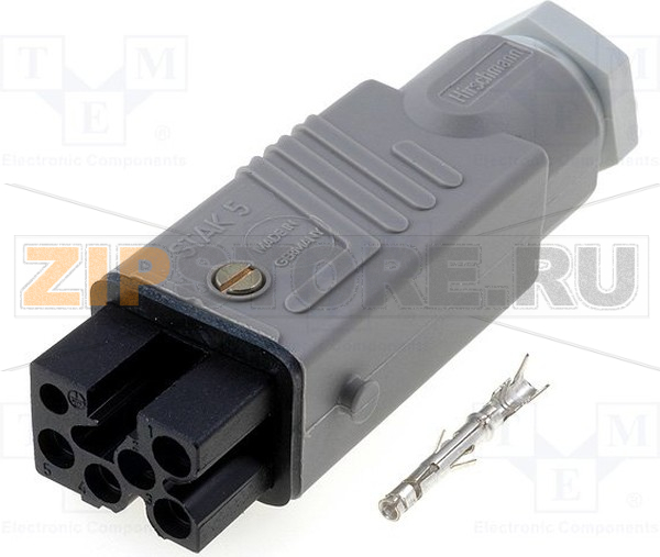 Разъем питания прямоугольный, 5+E, 5 контактов Hirschmann STAK5 