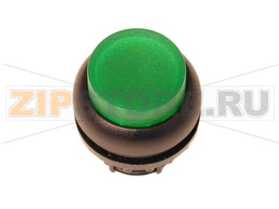 Головка кнопки с подсветкой, выступающие, без фиксации, зеленая Eaton M22S-DLH-G 
