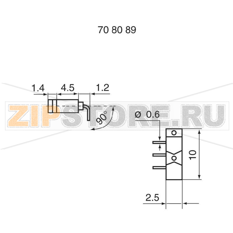 Переключатель движковый, 2 положения, 12 В/DC, 0.5 А, 1 x вкл/выкл, 1 шт Hartmann SX254L 