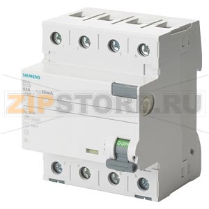 УЗО 5SV3 346-6 В БОЛЬШОЙ УПАКОВКЕ 18 ШТ. ТИП A 63A 3+N-ПОЛ 30MA 400V 4MW Siemens 5SV3346-6GV01 