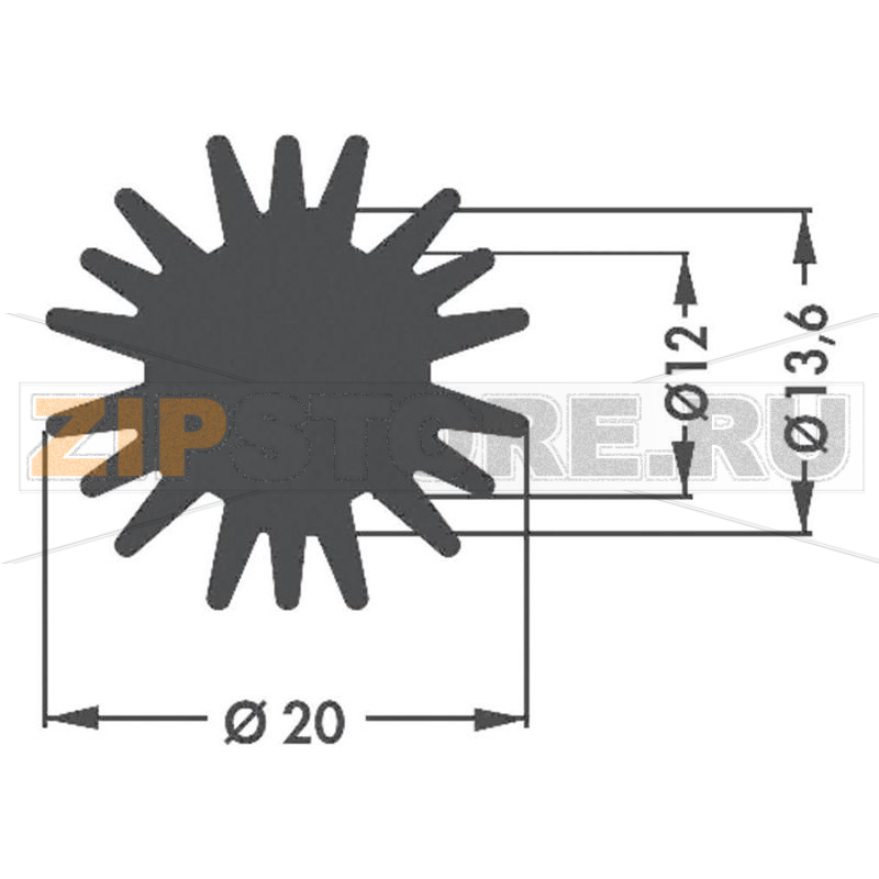 Радиатор для светодиодов, алюминиевый, 5.8 К/Вт, 20x20 мм Fischer Elektronik SK 585 20 SA 