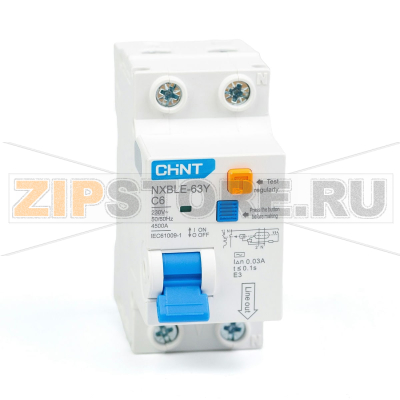 Дифавтомат 6 А, 30 мА, 4.5 кА Chint NXBLE-63Y 