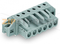 MCS MIDI Classic Розетка под пайку THT; 0.6 x 1.0 mm solder pin; угловые; зажимное кольцо; Шаг контактов 5 мм; 3-пол.; серые Wago 232-233/031-000