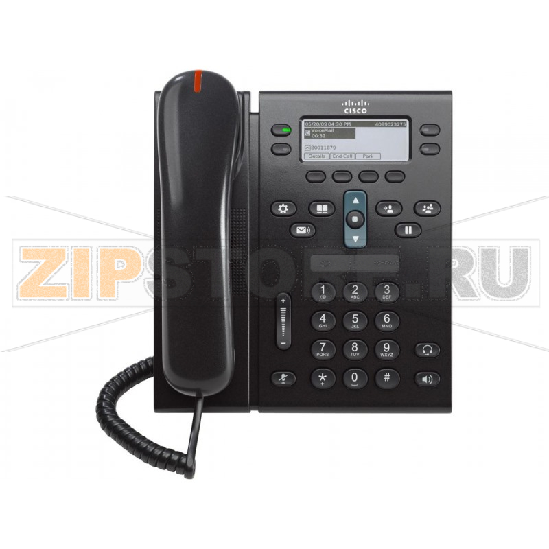 IP-телефон 48 В/DC, 2xGE (PoE), 4 линии, SIP/SCCP, 396x162 пкс, RJ-9 Cisco CP-6945-C-K9 