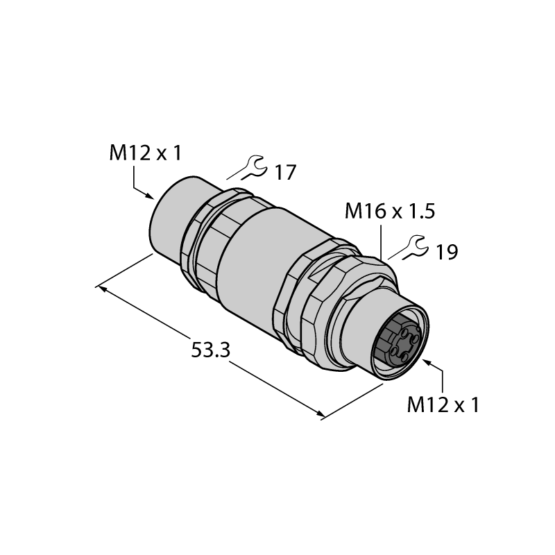 Адаптер Ethernet и проходной разъем M12 Turck FKSD-FKSD-44 