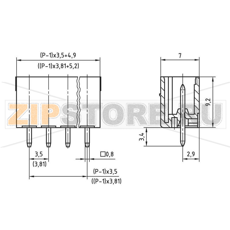 Клемма, зеленая, 1 шт PTR STL1550/5G-3.5-V 