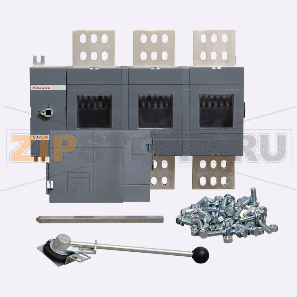 Выключатель-разъединитель 2500 А, 3Р, выносная металлическая ручка Sinvel SDV2500-3SH 
