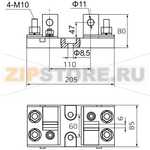 Держатель предохранителя 2000 А, 1 полюс Sinvel SVF-FH110B2000-1 
