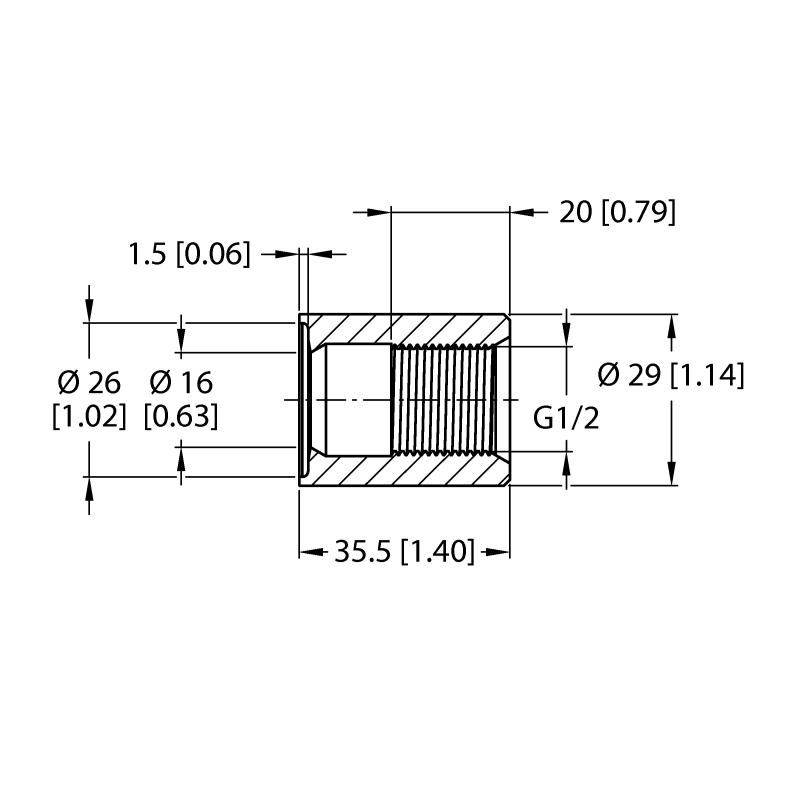 Гильза приварная Turck NCLS-WA2 