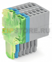 2-проводная розетка; 1,5; 7-пол.; 1,50 mm; желто-зеленые,синие,серые Wago 2020-207/000-039