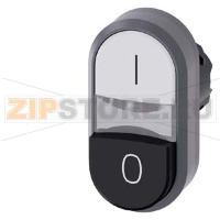 АКТУАТОР ДВОЙНОЙ КНОПКИ С ВОЗМОЖНОСТЬЮ ПОДСВЕТКИ, 22MM, КРУГЛ., ПЛАСТИК С МЕТАЛЛИЧЕСКИМ ФРОНТАЛЬНЫМ КОЛЬЦОМ, КНОПКИ: БЕЛАЯ (ПЛОСКАЯ) С МАРКИРОВКОЙ "I", ЧЁРНАЯ (ВЫСТУПАЮЩАЯ) C МАРКИРОВКОЙ "0" Siemens 3SU1031-3BB61-0AK0