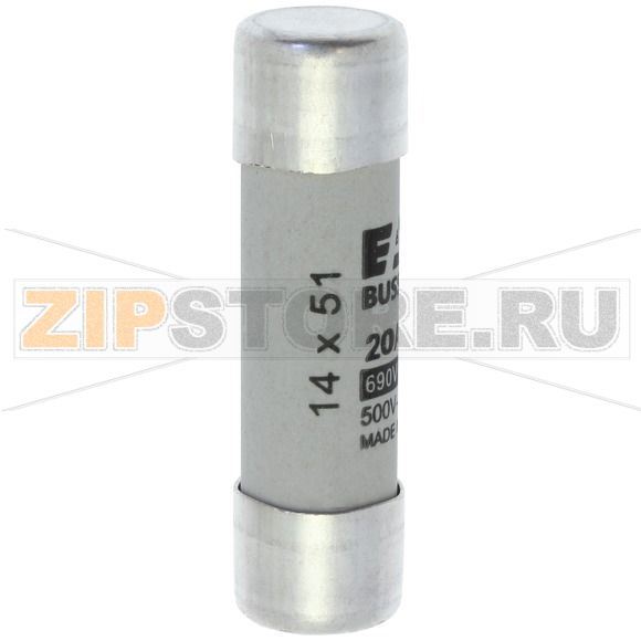 Предохранитель, 20 A, AC 690 В, 80 кА, 14x51 мм, gL/gG, IEC Eaton CYLINDRICAL FUSE 14x51 20A GG 