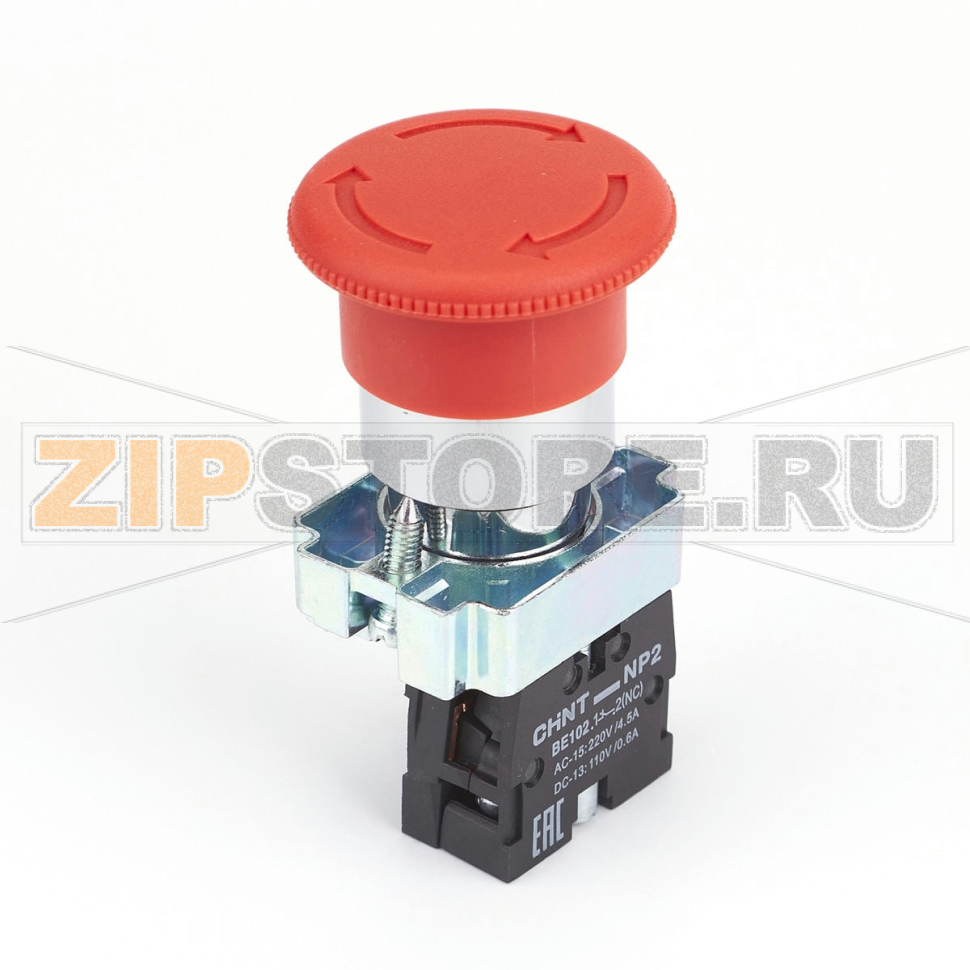 Кнопка стоп, 1НЗ, IP40, без подсветки, красная Chint NP2-BS542 