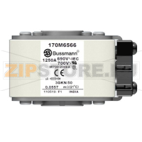 Предохранитель, 1250 A, AC 690 В, 200 кА, size 3, 76x92x53 мм, aR, IEC UL Eaton FUSE 1250A 690