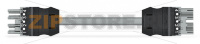pre-assembled interconnecting cable; Socket/plug; 4-pole; Cod. B; Control cable 4 x 1.0 mm; 1 m; 1,00 mm; gray Wago 771-9994/005-103