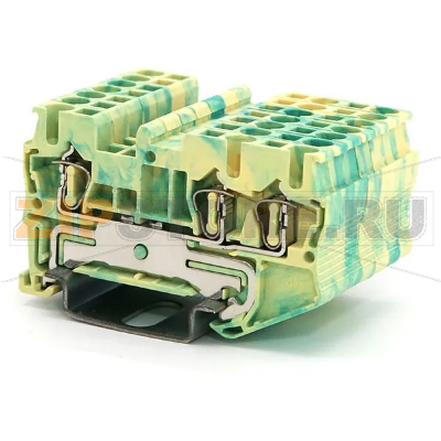 Клемма пружинная, заземляющая, желто-зеленая CHIKU RNS 2,5-TWIN-PE 