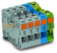 POWER CAGE CLAMP Трехфазный комплект; с сильноточными клеммами 35 мм; только на рейке DIN 35 x 15; медь; 35 мм; POWER CAGE CLAMP; 35,00 mm; серые, синие, желто-зеленые Wago 285-139