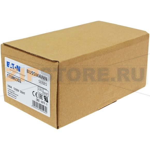 Предохранитель, 350 A, AC 1250 В, size 3, 76x76x155 мм, aR, IEC Eaton FUSE 350A 1250V 3SHT AR C 