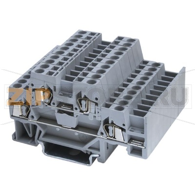 Клемма проходная, пружинная, 2 уровня, серая CHIKU RSTTB 2,5 