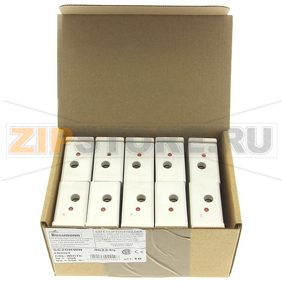 Держатель предохранителя, 20 A, AC 550 В, BS88/E1, 1P Eaton SAFECLIP FRONT CONNECTED BLACK 