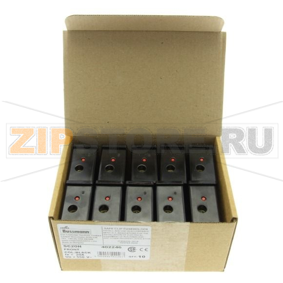 Держатель предохранителя, 20 A, AC 550 В, BS88/E1, 1P Eaton SAFECLIP FRONT CONNECTED BLACK 