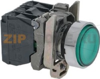 PULSANTE RASATO VERDE COMPLETO 3A 240V