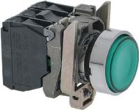 PULSANTE RASATO VERDE COMPLETO 3A 240V