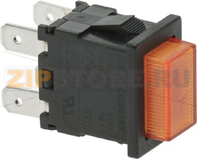 ПЕРЕКЛЮЧАТЕЛЬ 2 ПОЛЮСА,ОРАНЖЕВЫЙ,15А250В 