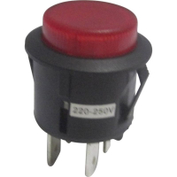 Кнопка 250 В/AC, 6 А, 1 x выкл/вкл, без фиксации, 1 шт TRU Components TC-R13-527AL-02RT