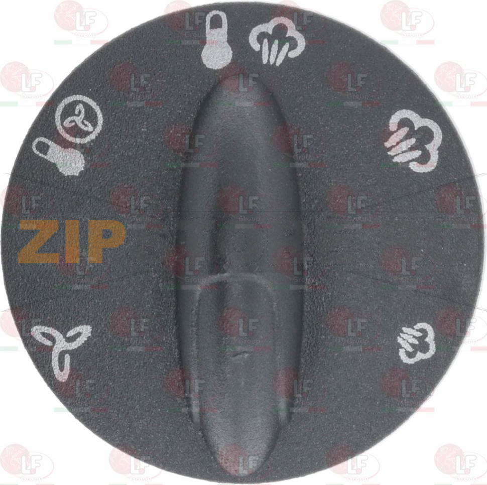 MANOPOLA NERA ø 46 mm SERIGRAFATA 