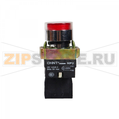 Кнопка управления 230 В, 1НО+1НЗ, IP40, красная Chint NP2-EW3465 