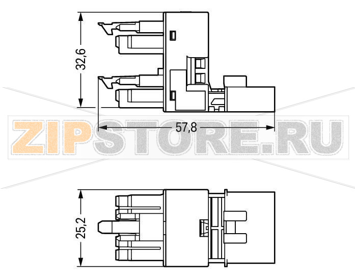 h-distribution connector; 5-pole; Cod. A; 1 input; 2 outputs; outputs on one side; 2 locking levers; white Wago 890-979 Protected against mismating and maintenance-freeLow profile with 4.4 mm pole spacing...