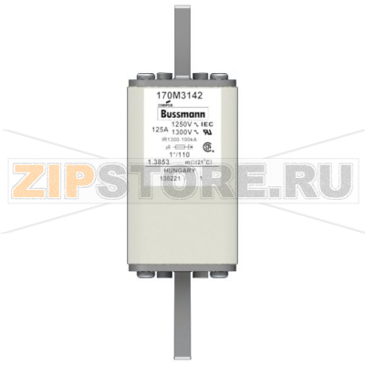 Предохранитель, 125 A, AC 1250 В, 100 кА, size 1, 45x45x138 мм, aR, DIN, IEC Eaton FUSE 125A 12 