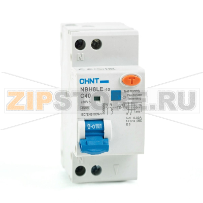 Дифавтомат 40 А, 30 мА, 4.5 кА Chint NBH8LE-40 