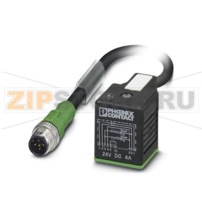 Кабель для датчика / исполнительного элемента Phoenix Contact SAC-5P-M12MS/3,0-PUR/AD-2L 5-полюсн., PUR/ПВХ, черный RAL 9005, Штекеры прямое M12, А-кодирование, к Штекер типа AD для электромагнитного клапана (реле давления), с помощью 2 светодиодных индикатора, подключение с помощью Диод Зенера, Длина кабеля: 3 м.Минимальный заказ: 1 шт.Упаковка: 1 шт.
