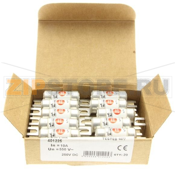 Предохранитель, 10 A, AC 550 В, DC 250 В, 80 кА, BS88/A1, 14 * 56 мм, gL/gG, BS Eaton 10AMP 550V AC 