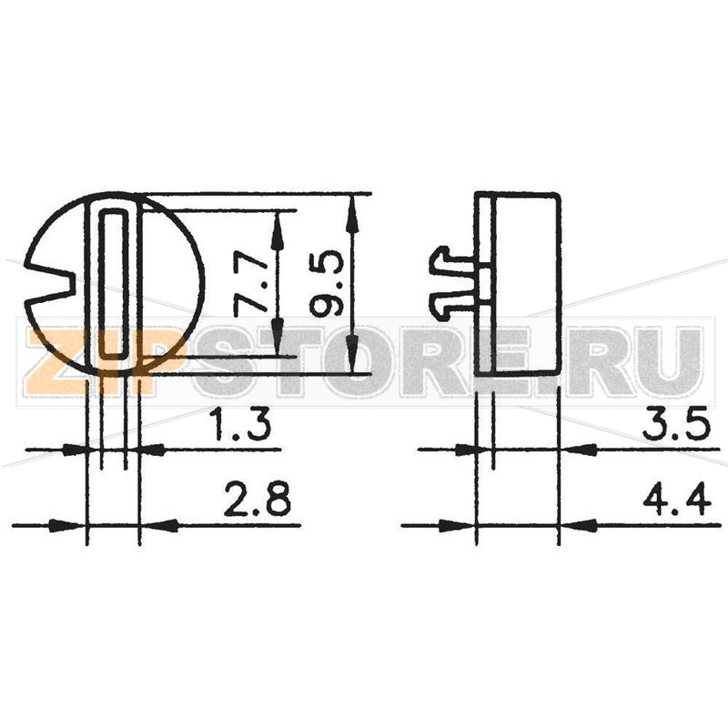 Ручка для переключателя, красная, 1 шт Hartmann SR-PT65 9,5/4,4 