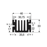 Радиатор 3.6 К/Вт, 90x46x33 мм, SOT-32, TO-220 Fischer Elektronik SK 68 90 SA
