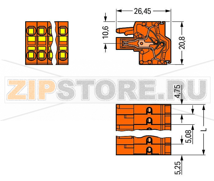 MCS MIDI Classic 2-проводная розетка; 2,5 мм; Шаг контактов 5,08 мм; 8-пол.; 2,50 mm; оранжевые Wago 231-2308/026-000 Универсальное соединение для всех типов проводниковПростая в использовании конструкция не требует применения специальных инструментовВозможность выполнения монтажа в соединенном состоянииПростой монтаж одножильных проводников и многожильных проводников с наконечником путем вставкиВстроенные тестовые порты для тестирования параллельно вводу проводникаВозможны варианты кодировки...
