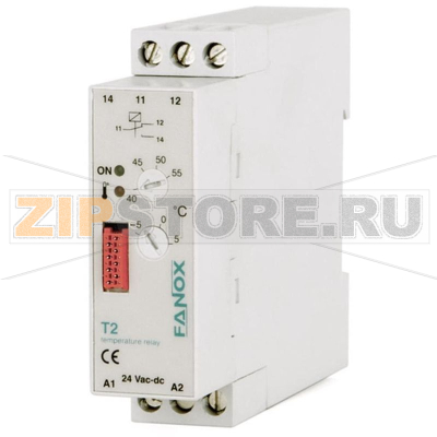 Реле контроля температуры 24 В/DC, 24 В/AC, 1 шт Fanox T2-24 VAC/DC 