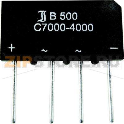 Мост диодный 3.7 А, 80 В, кремниевый, однофазный, корпус: SIL-4 Diotec B40C3700A 