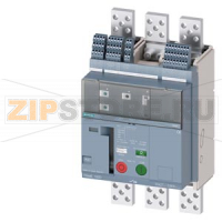 fixed-mounted molded case circuit breaker frame 1600; with RTC and 4AUX trip alarm switch S24; Icu "C" Icu=110kA @ 415V, 3-pole ETU320, LI, In=800A rotary coding switch Ir=320...800A Ii=1.5...15 x In N conductor protec. adjustable opt. w. ext. CT; up to 2