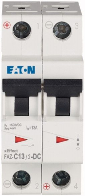 Выключатель автоматический 13А, кривая откл. C, 2 полюса, откл. способ. 10 кА Eaton FAZ-C13/2-DC 