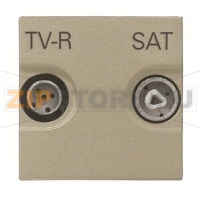 Розетка проходная с накладкой TV-R-SAT, шампань ABB 2CLA225180N1901